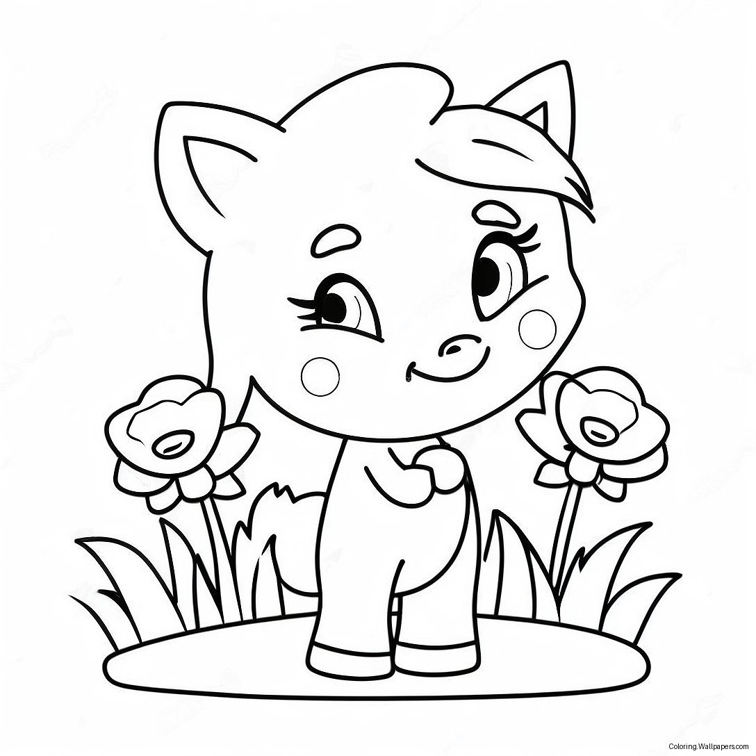 Cute Amy Rose With Flowers Coloring Page 270