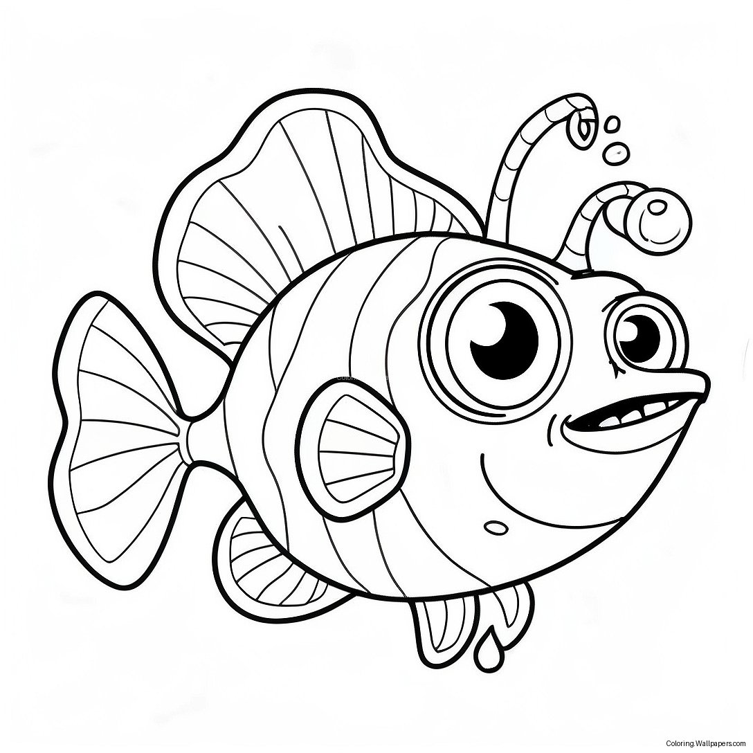 Cute Angler Fish With Big Eyes Coloring Page 41702