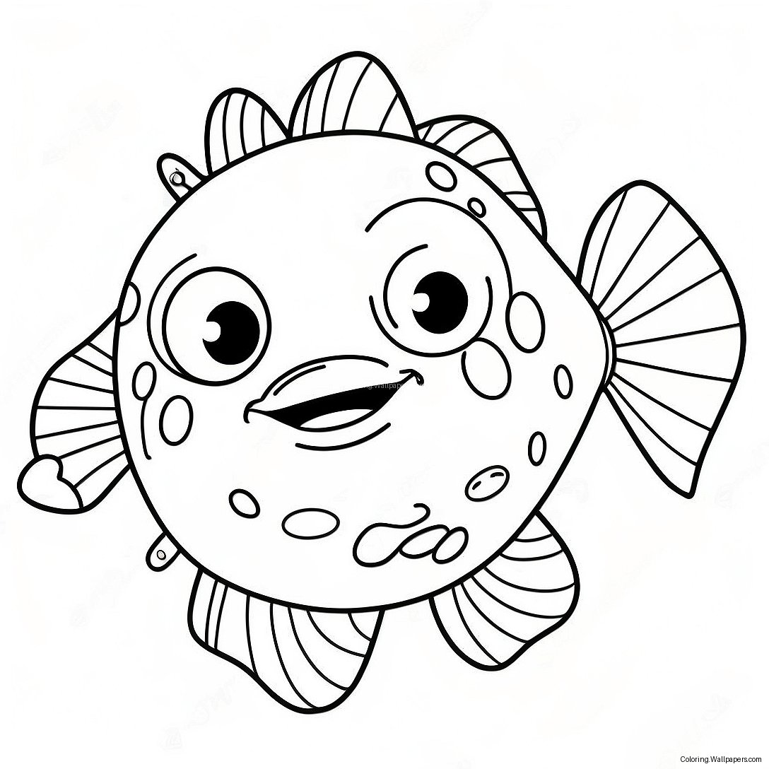 Mignon Poisson Pêcheur Avec Grands Yeux Page À Colorier 41704