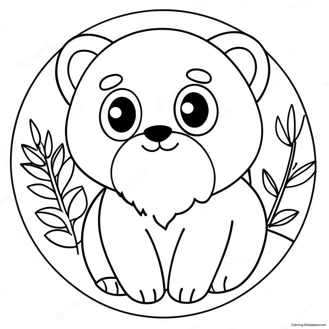 Cute Animal Circle Coloring Page 6294