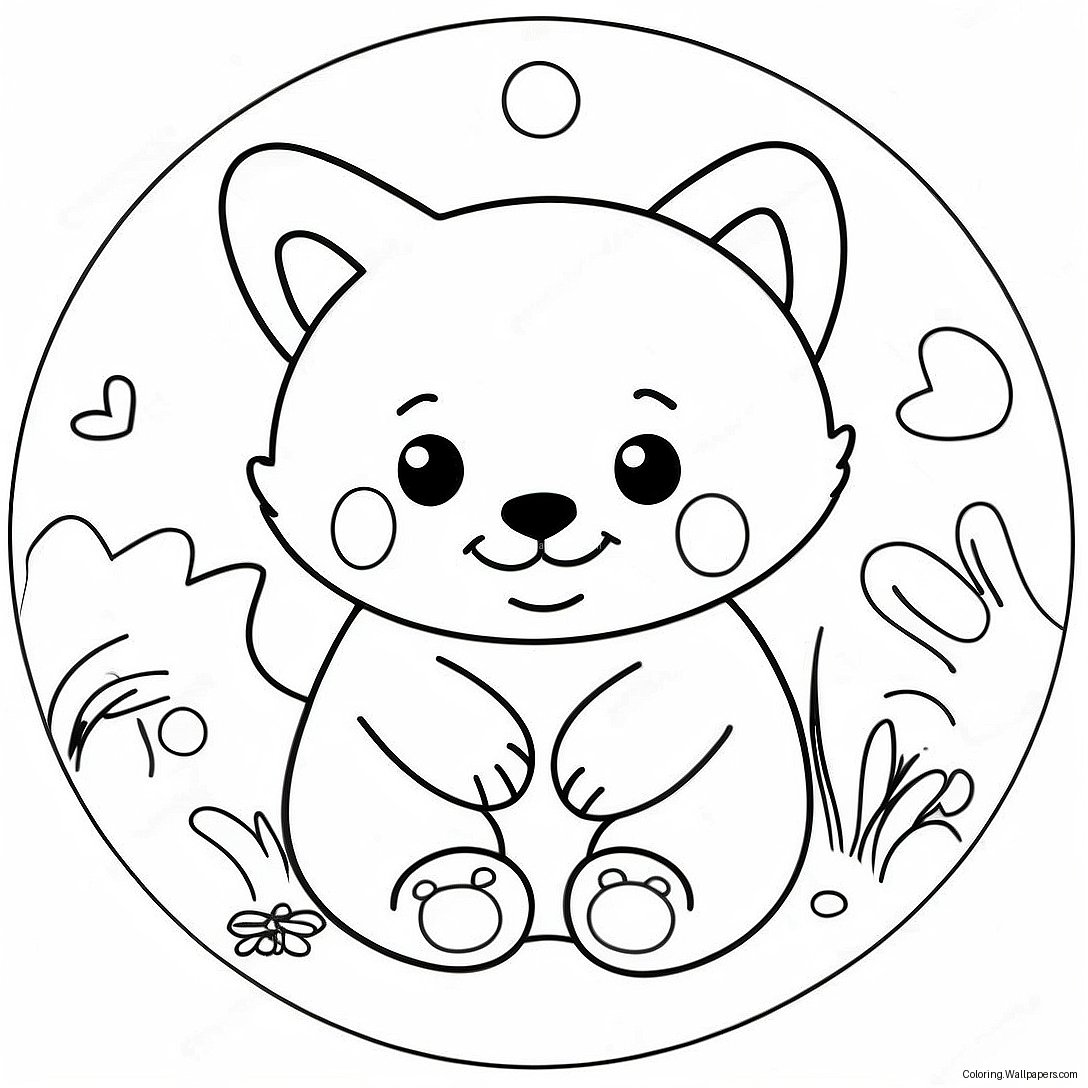 Cute Animal Circle Coloring Page 6296