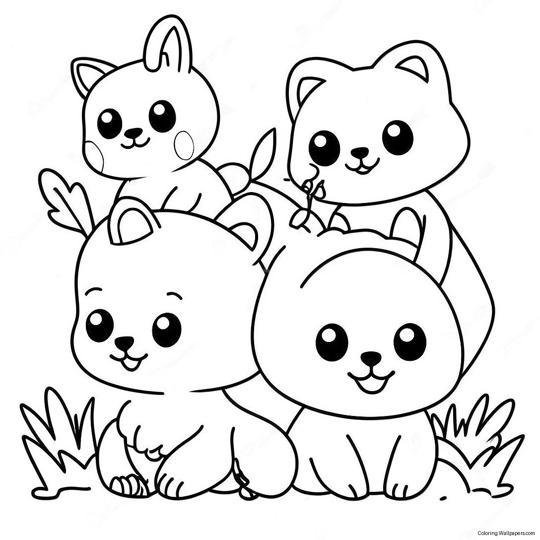 Página Para Colorear De Lindos Amigos Animales 34021