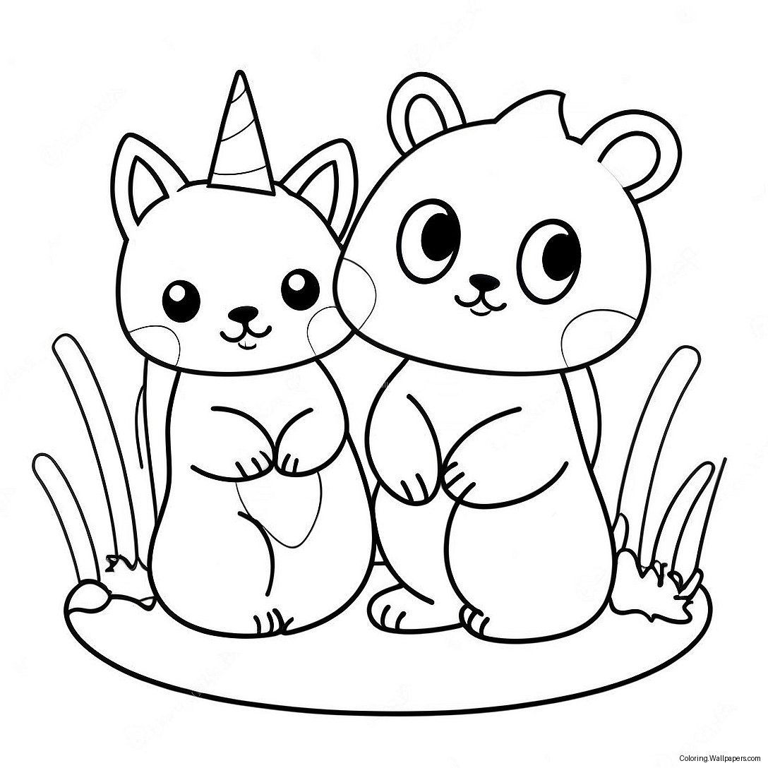 Cute Animal Friends Coloring Page 34023