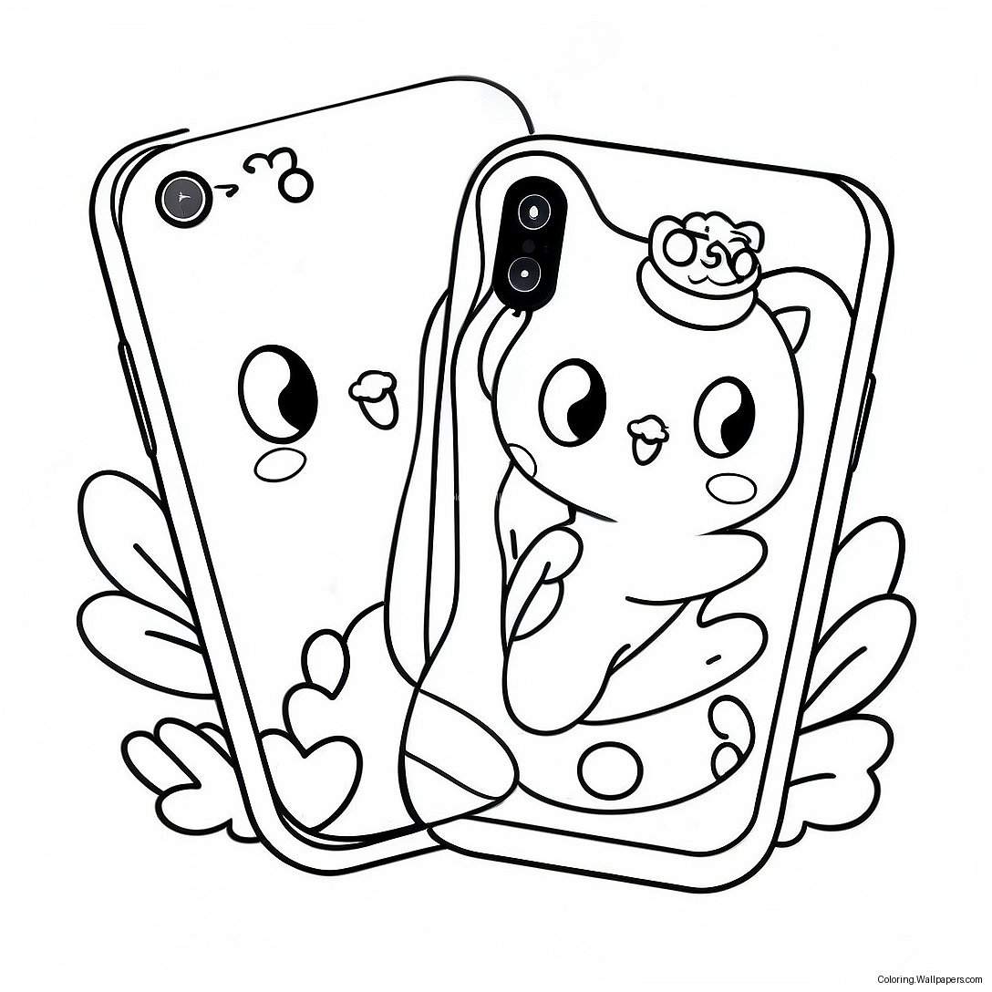 Cute Animal Phone Case Coloring Page 38800