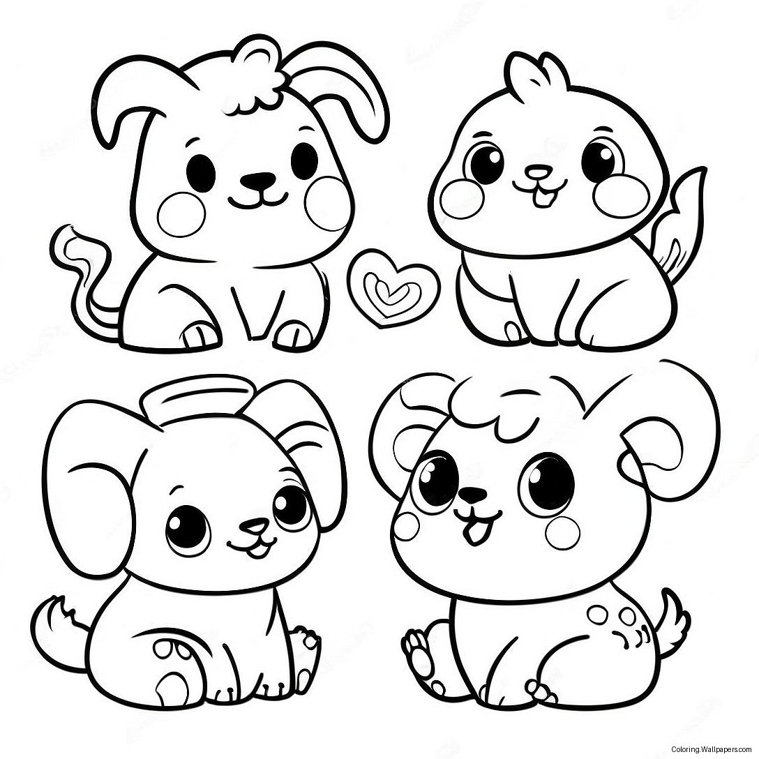 Cute Animal Preschoolers Coloring Page 48801