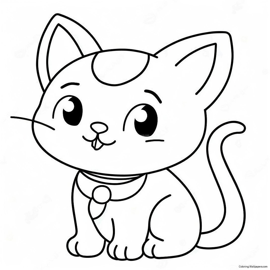 Página Para Colorear Gato Bonito De Anime 21288