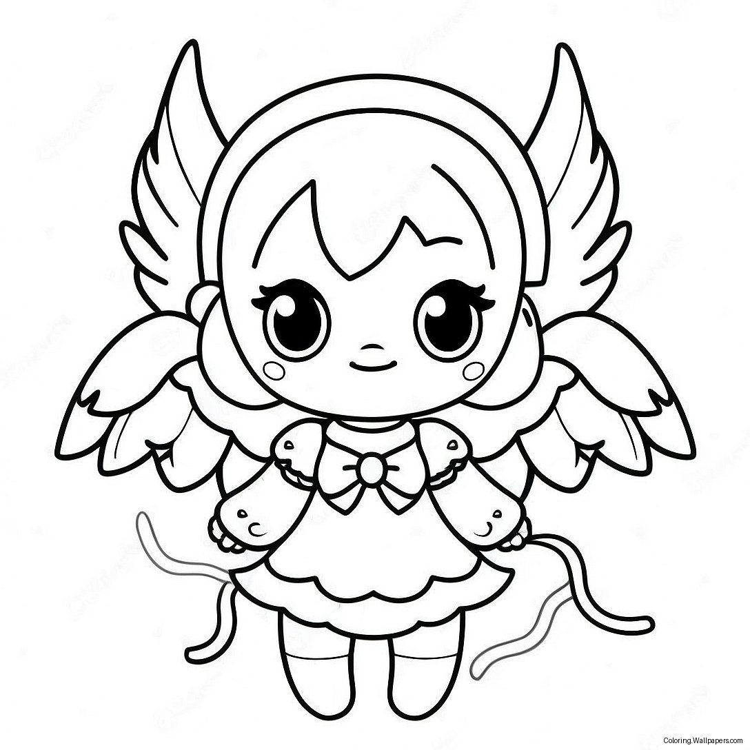 Cute Anime Demon Girl With Wings Coloring Page 48320