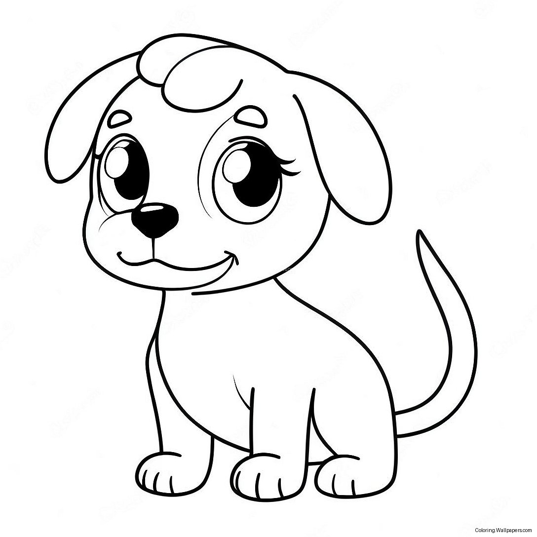 Cute Anime Dog With Big Eyes Coloring Page 39965