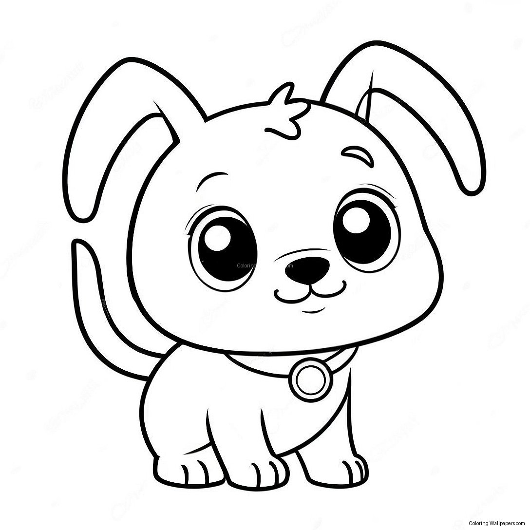 Cute Anime Dog With Big Eyes Coloring Page 39968