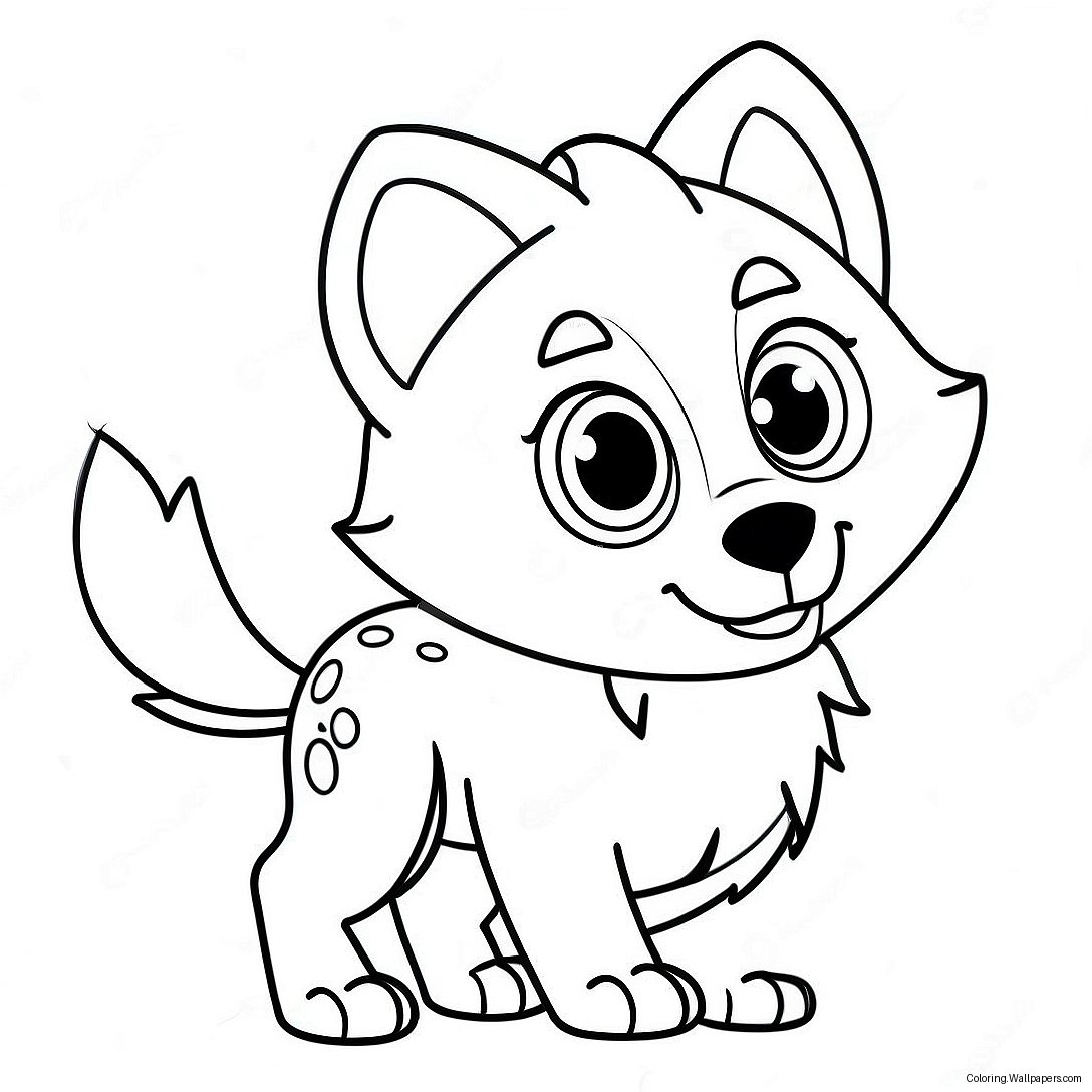 Cute Anime Wolf With Big Eyes Coloring Page 7780