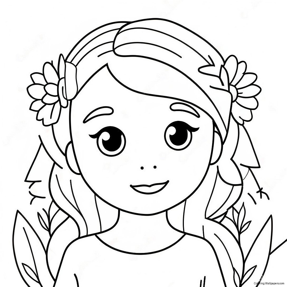 Cute Anya With Flowers Coloring Page 41732