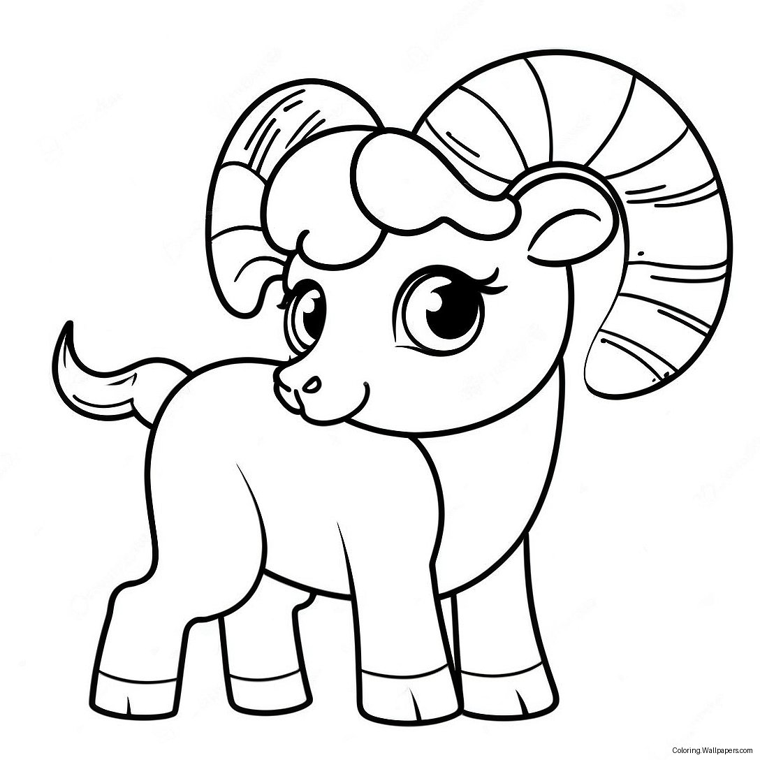 Cute Aries Ram Coloring Page 21203