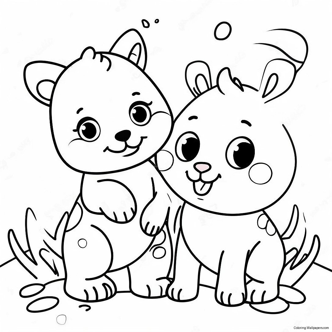 Cute Baby Animals Coloring Page 14454