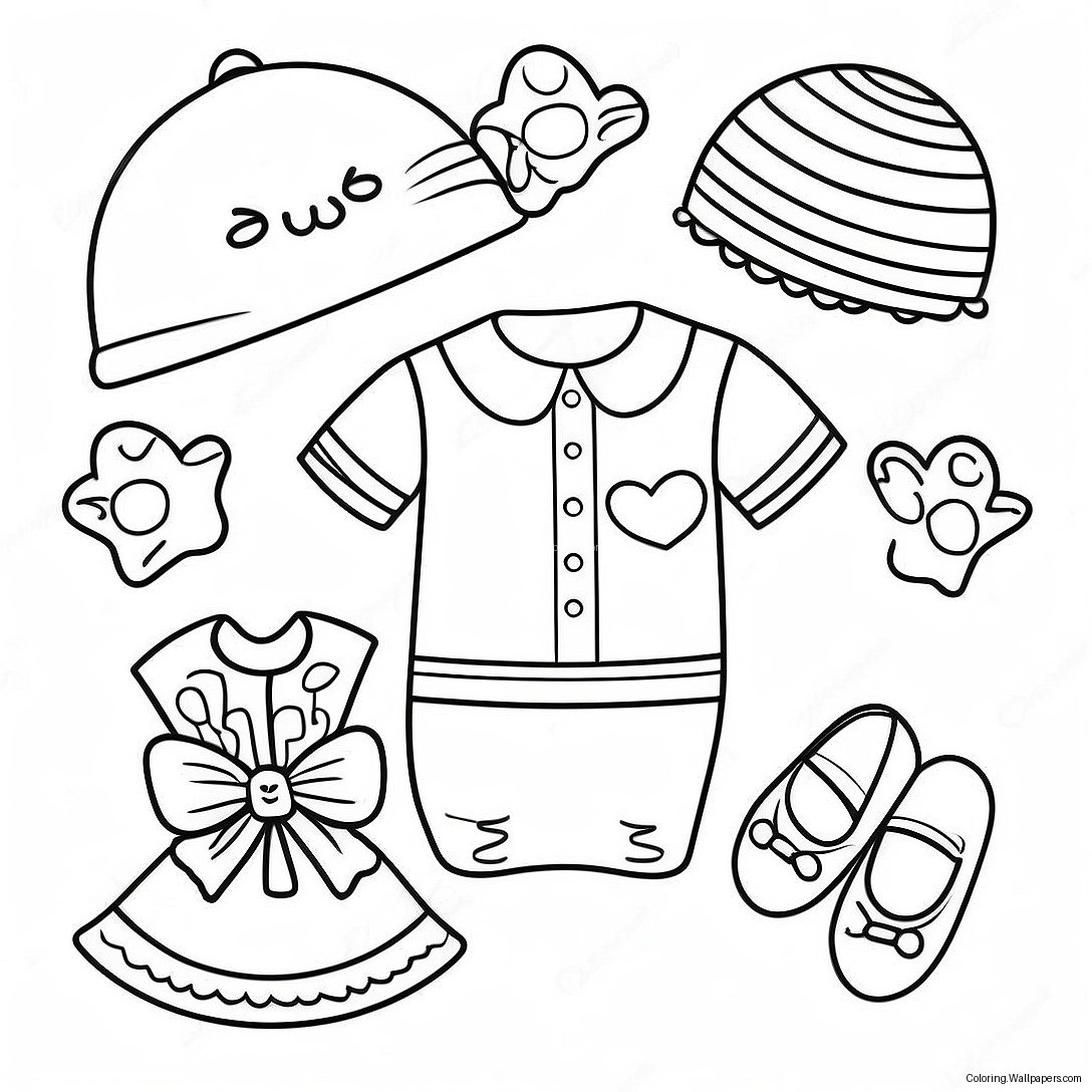 Cute Baby Clothes Coloring Page 29847