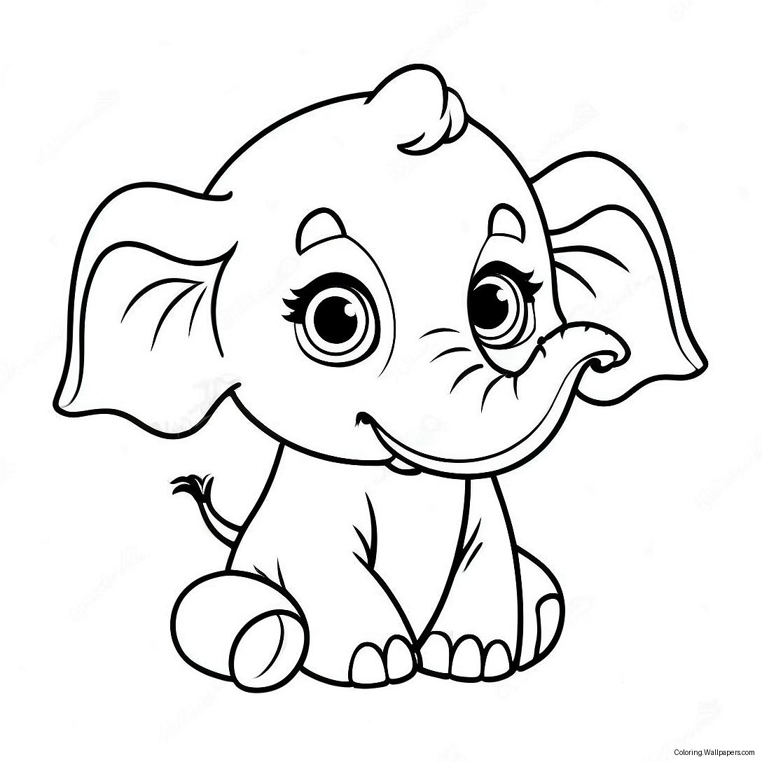 Niedlicher Baby-Elefant Ausmalbild 49488