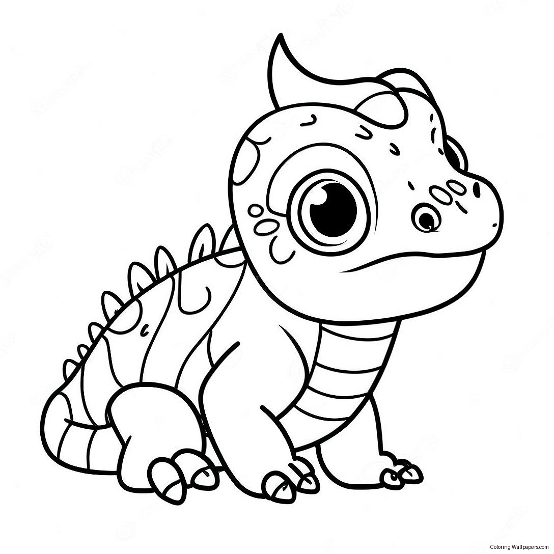 Cute Baby Iguana Coloring Page 10646