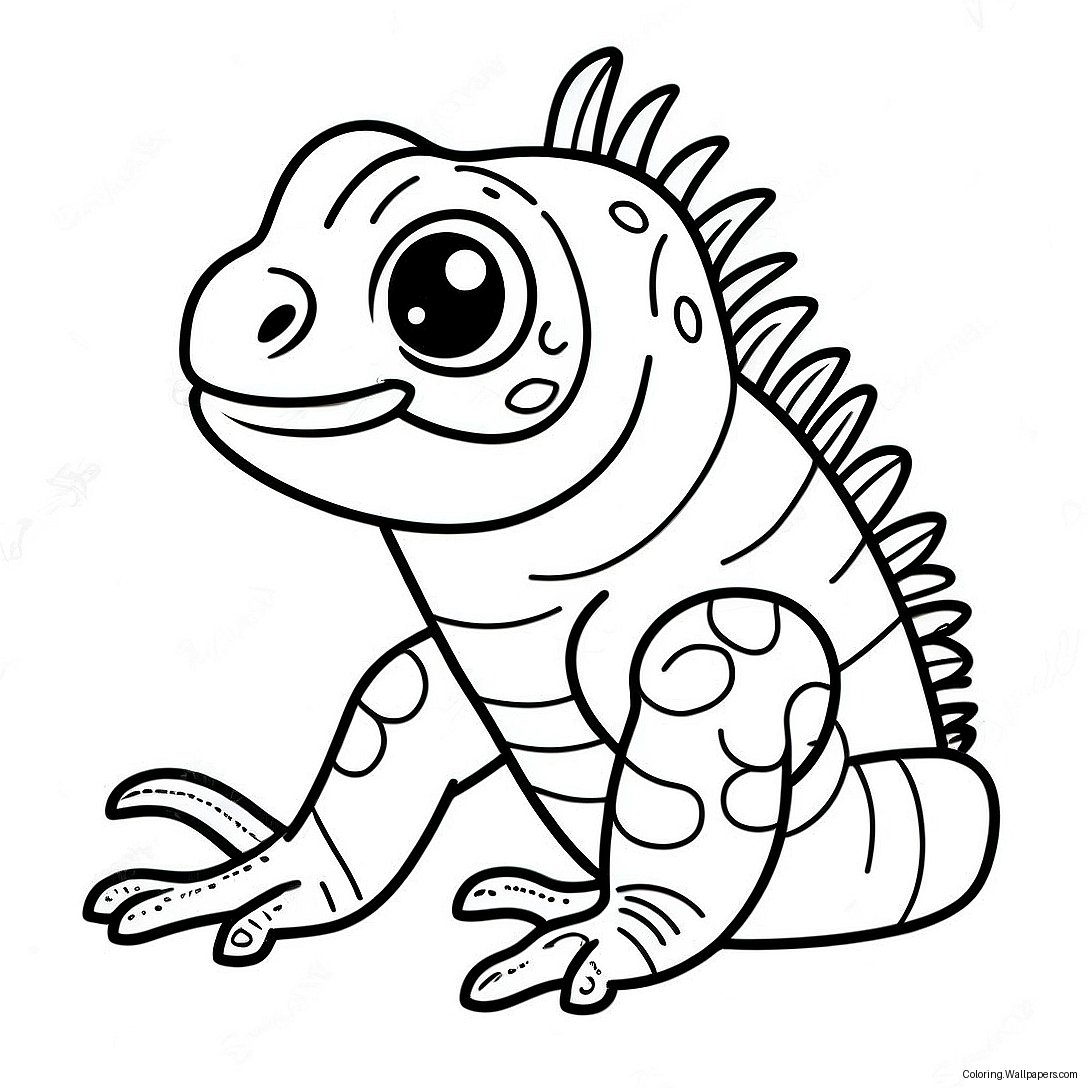 Cute Baby Iguana Coloring Page 10647