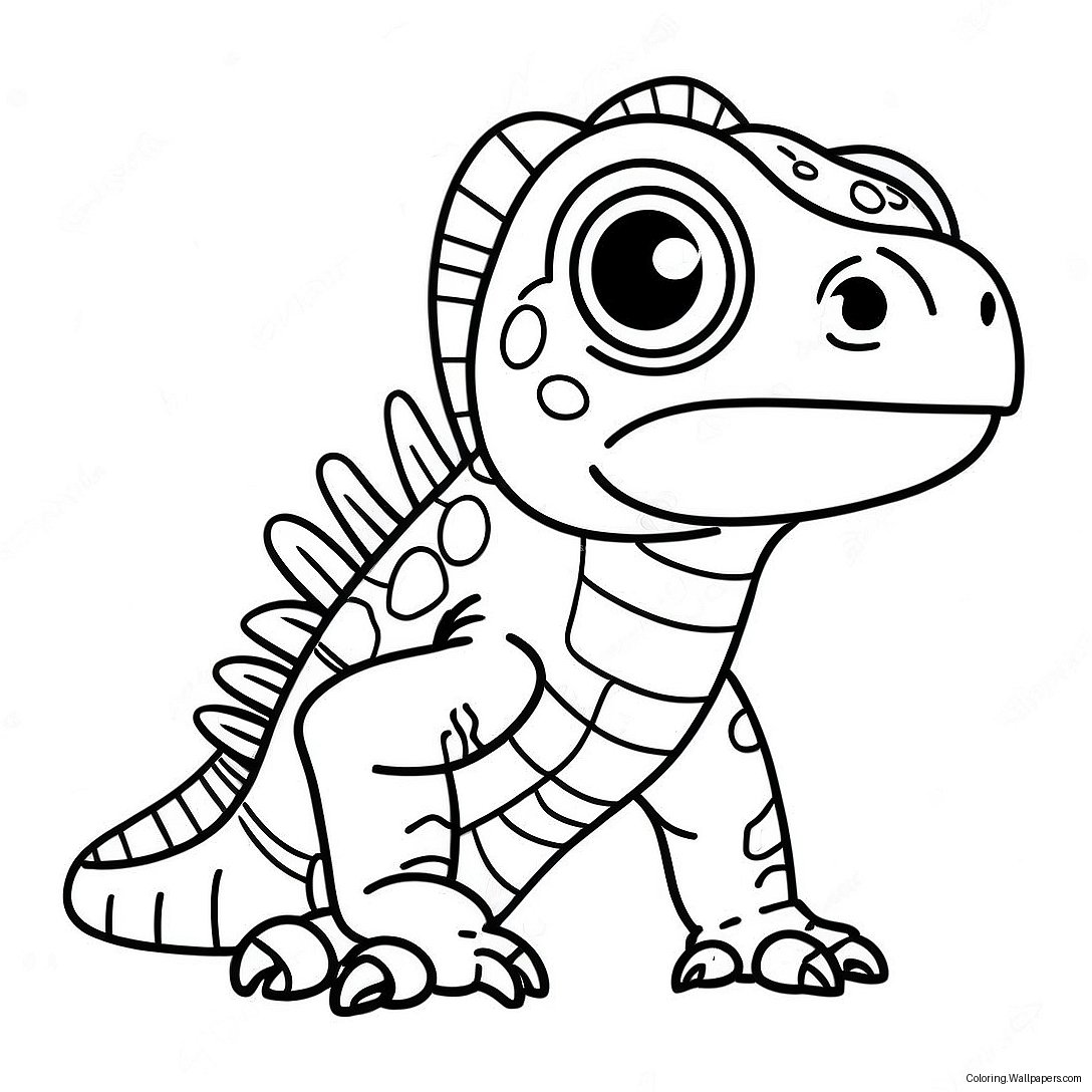 Cute Baby Iguana Coloring Page 10648