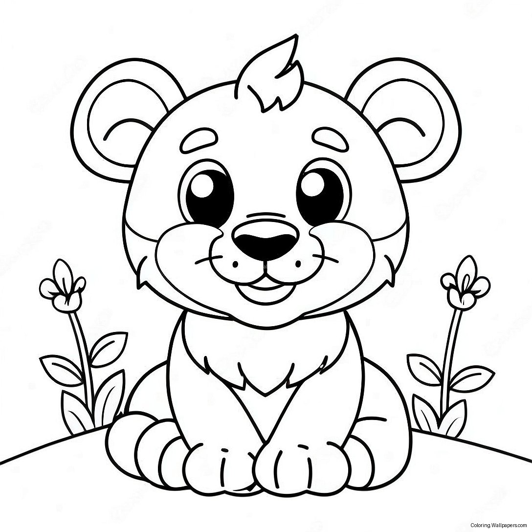 Cute Baby Lion With A Big Smile Coloring Page 16246