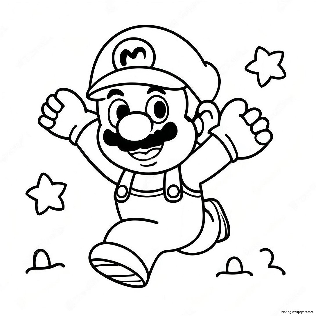 Page À Colorier De Bébé Mario Mignon Sautant 50958