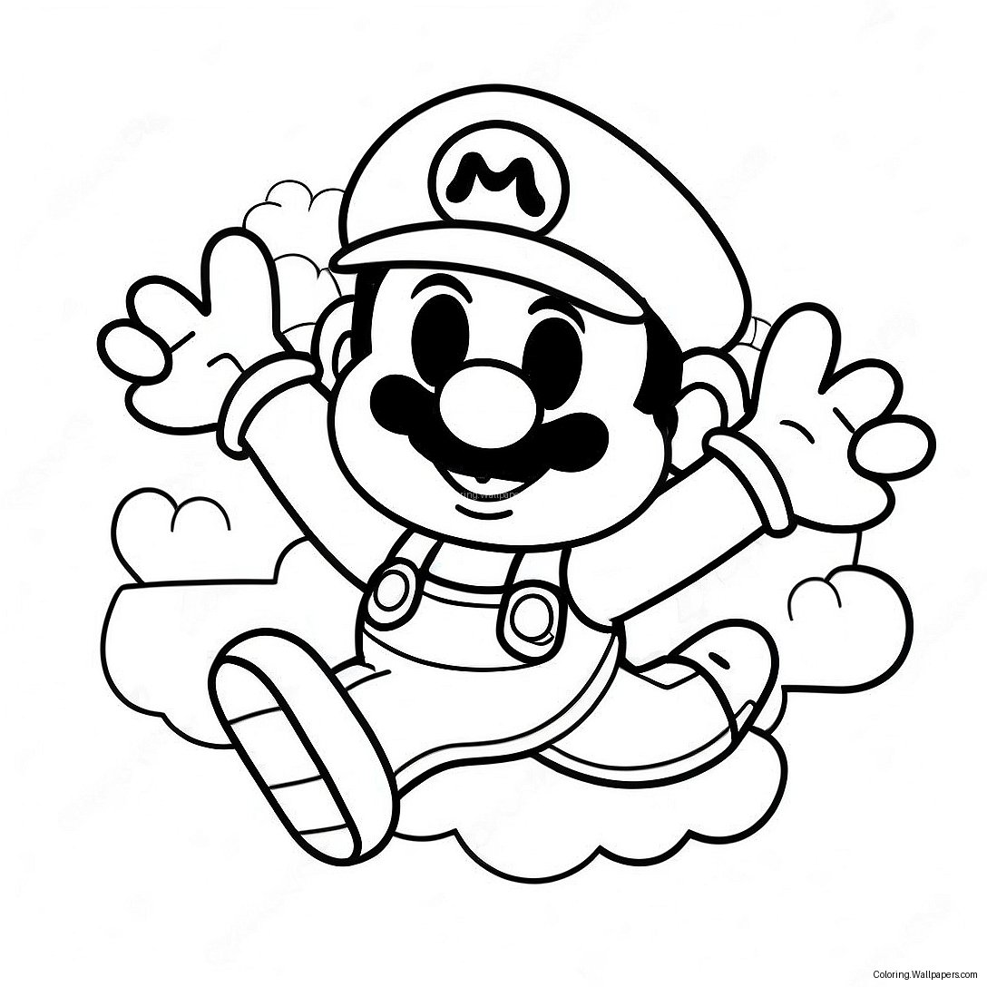 Página Para Colorear De Baby Mario Saltando 50959