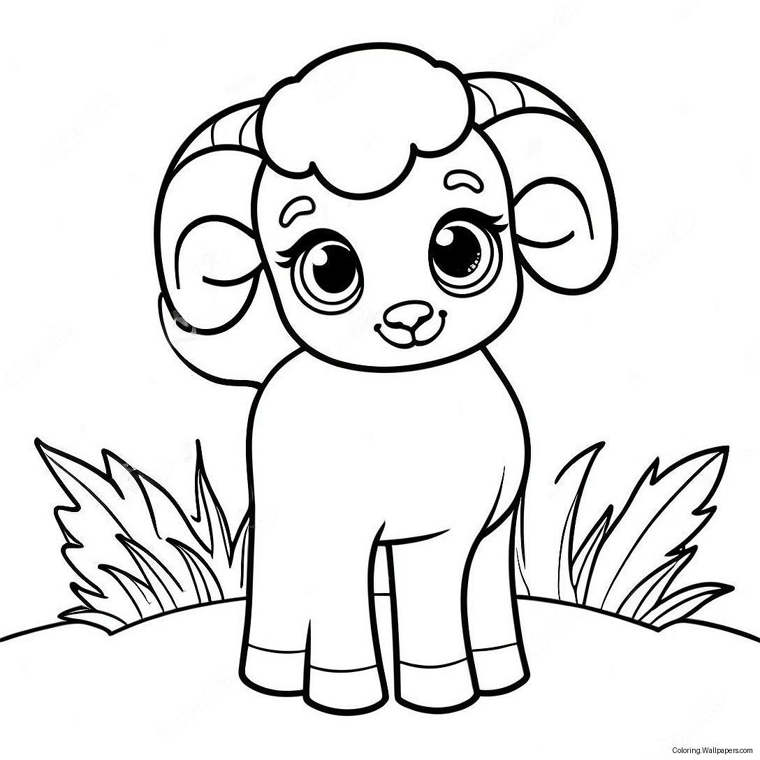 Schattige Baby Ram Kleurplaat 51831