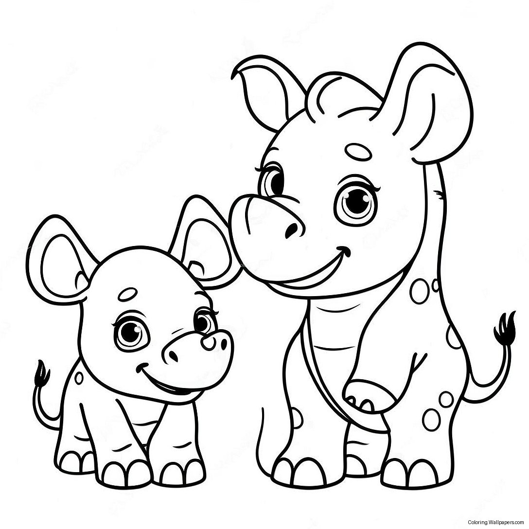 Cute Baby Rhino Coloring Page 16463