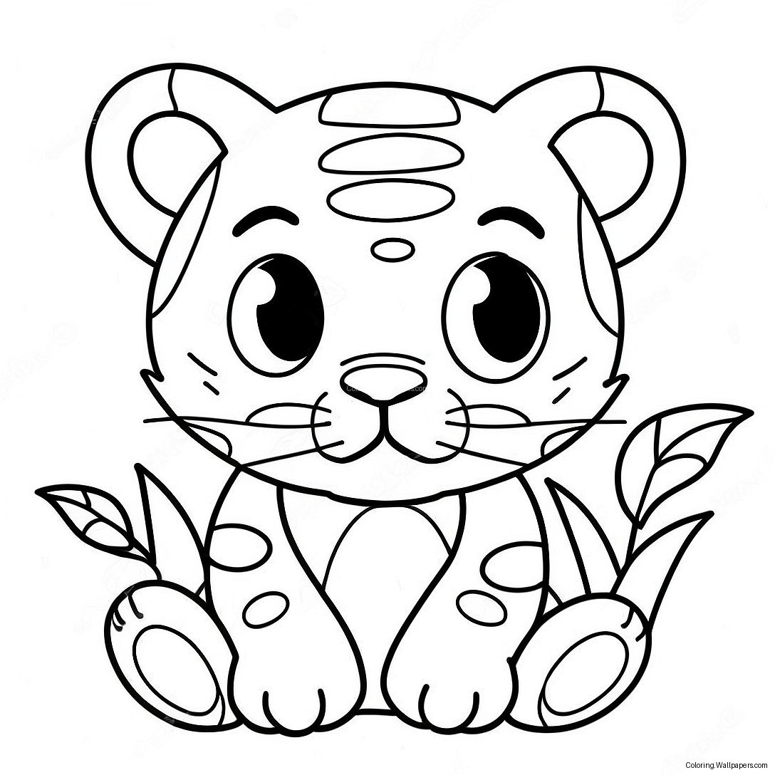 Cute Baby Tiger Coloring Page 23134