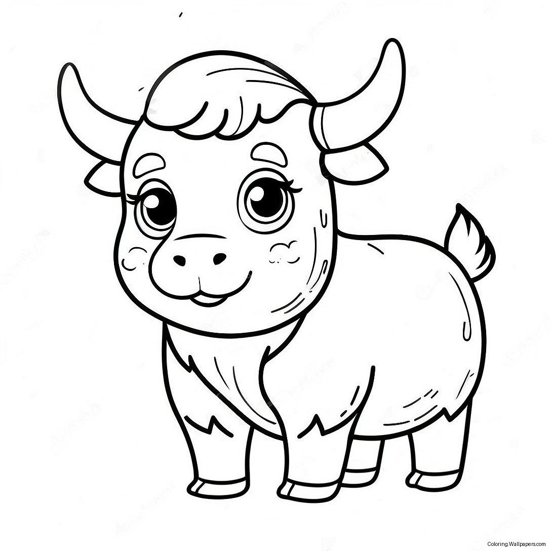 Cute Baby Yak Coloring Page 44416