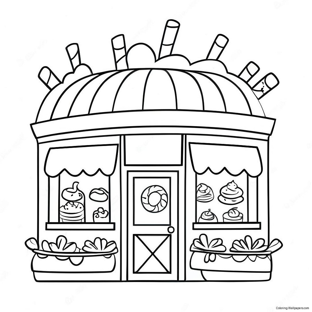 Cute Bakery Shop Coloring Page 20694