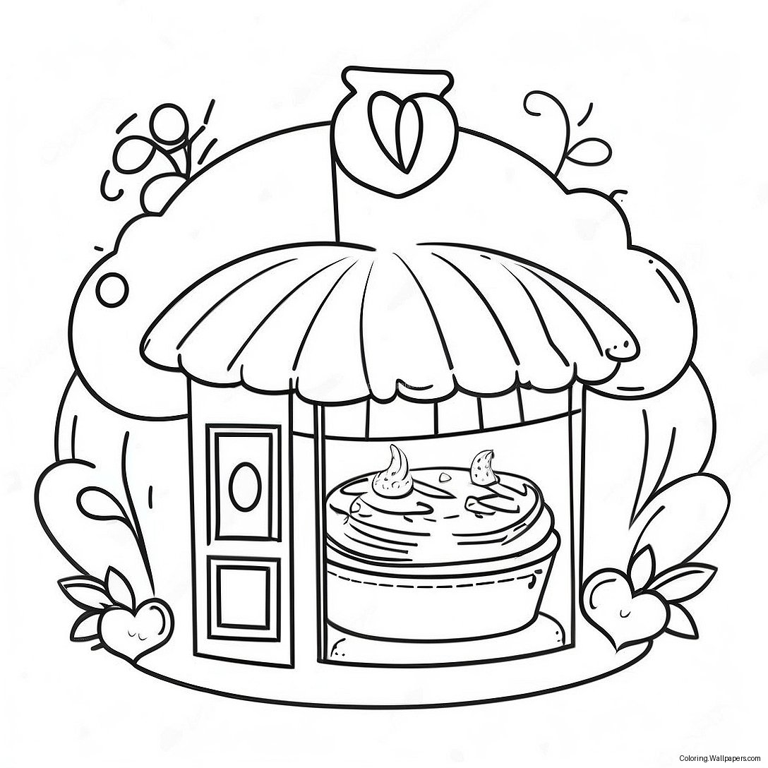 Cute Bakery Shop Coloring Page 20696