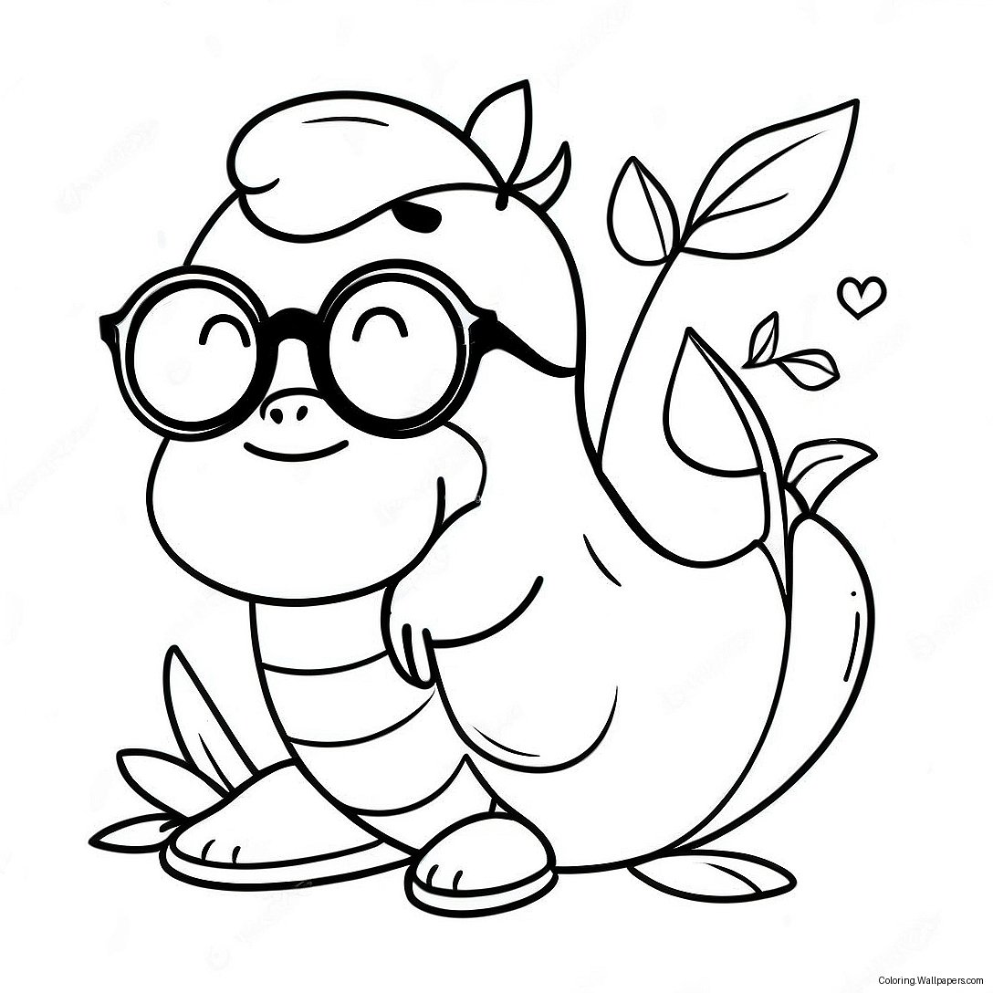 Cute Banana With Sunglasses Coloring Page 6373