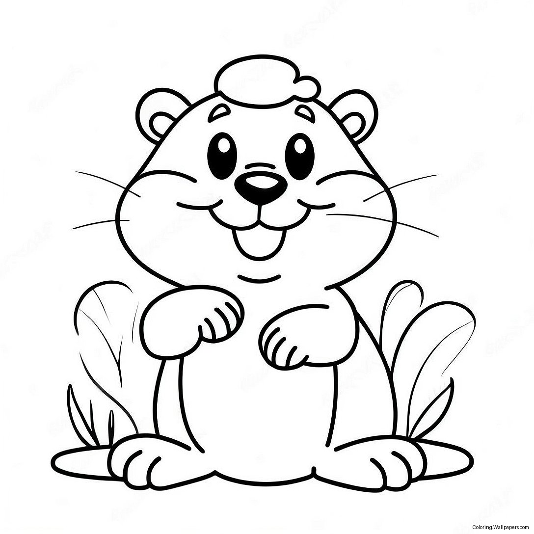 Cute Beaver With A Big Smile Coloring Page 22889