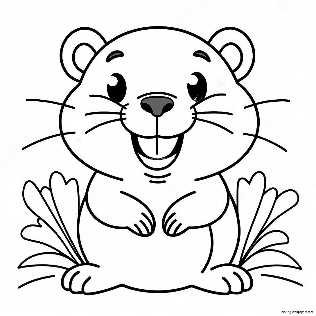 Cute Beaver With A Big Smile Coloring Page 22890