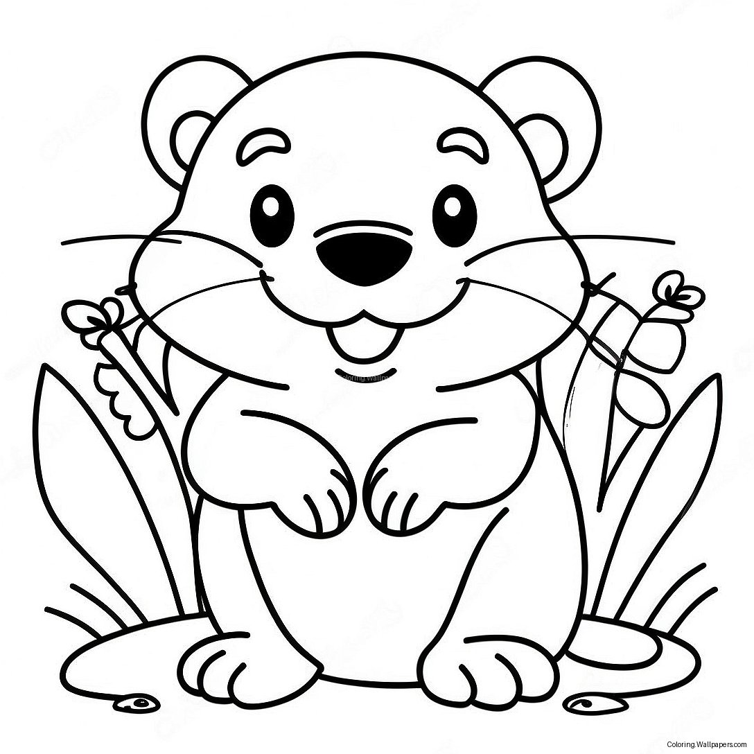 Cute Beaver With A Big Smile Coloring Page 22891