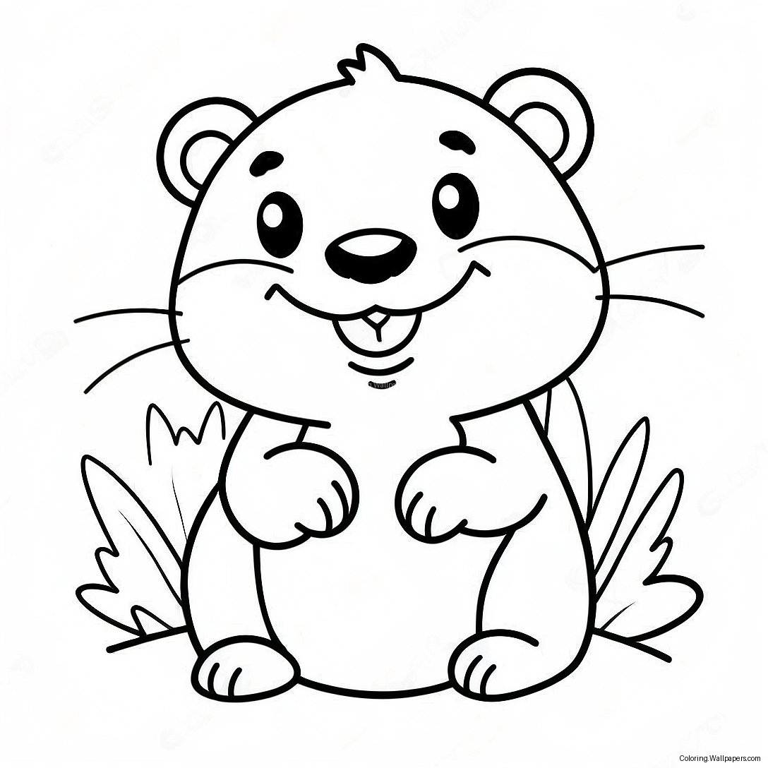 Cute Beaver With A Big Smile Coloring Page 22892