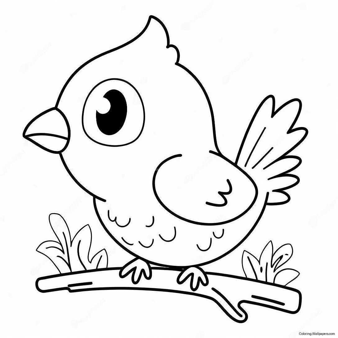 Cute Bird Coloring Page 43260