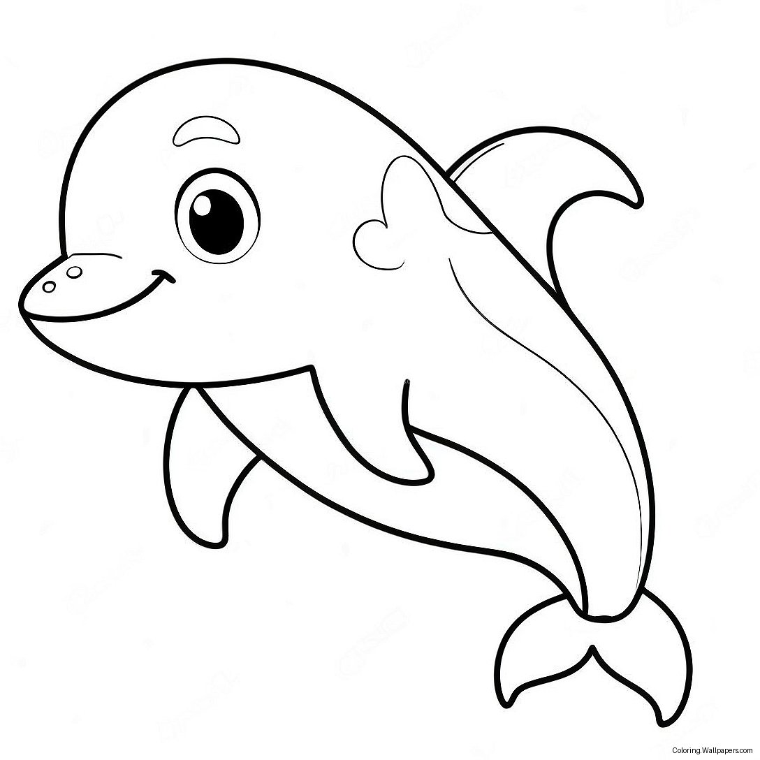 Cute Blue Dolphin Coloring Page 2373