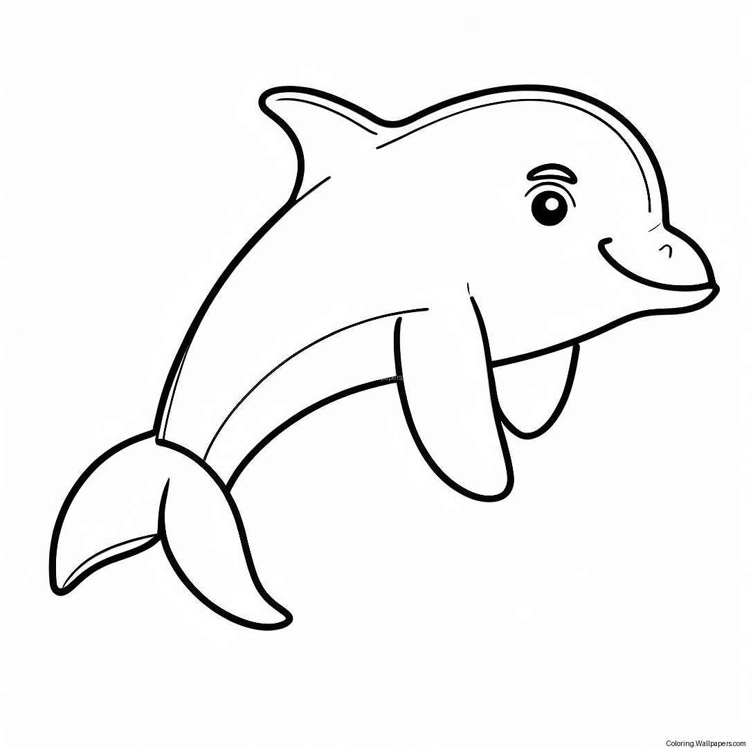 Cute Blue Dolphin Coloring Page 2374