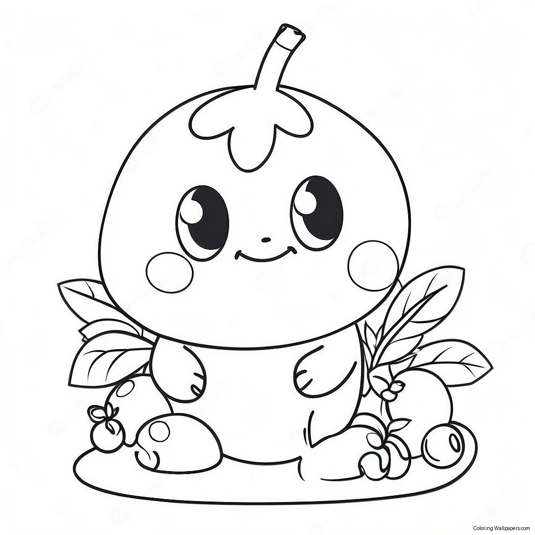 Cute Blueberry Character Coloring Page 16845