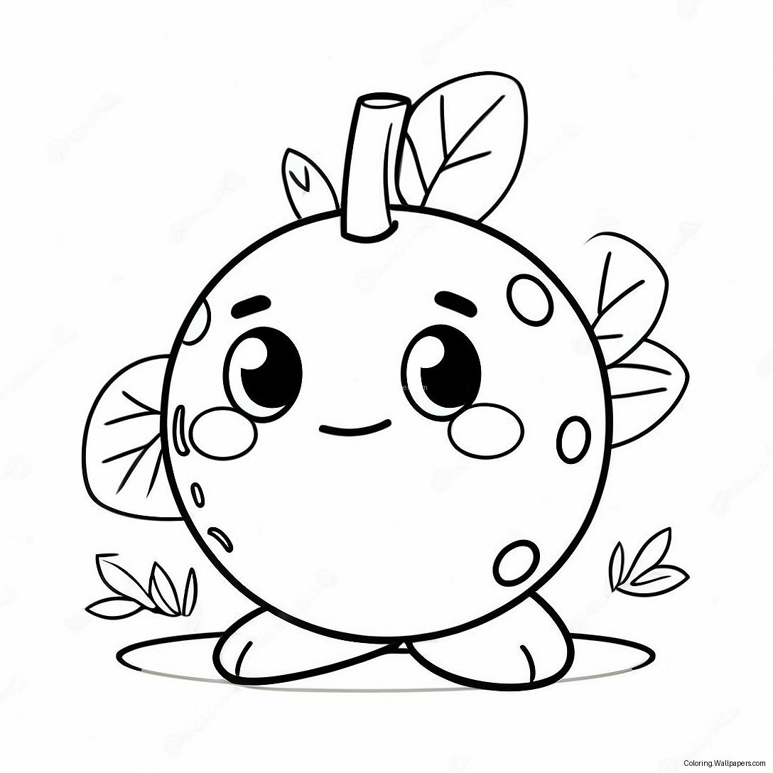 Cute Blueberry Character Coloring Page 16847