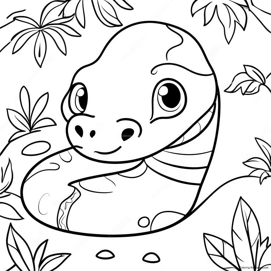 Cute Boa Constrictor In Jungle Coloring Page 46032