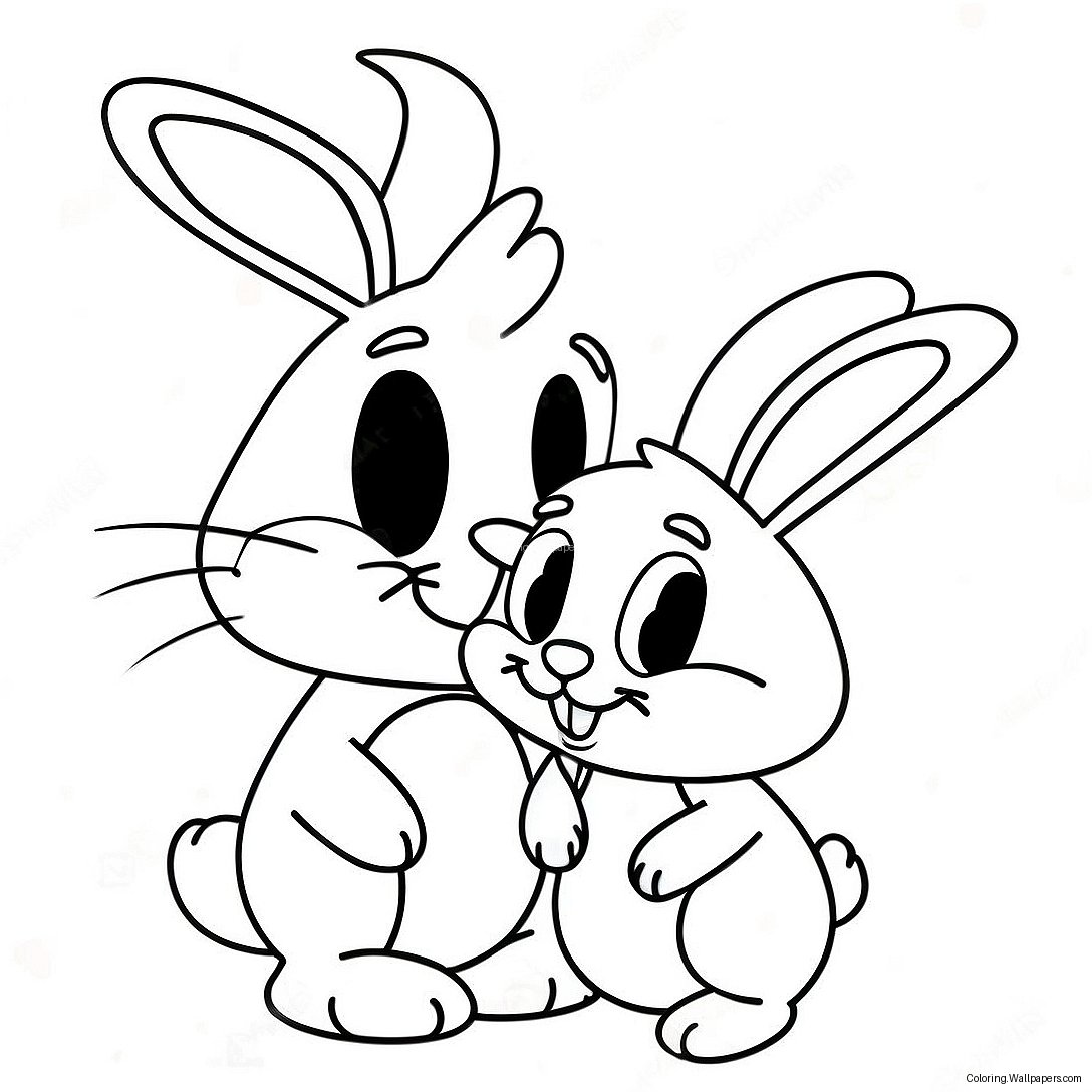 Schattige Bugs Bunny En Lola In Liefde Kleurplaat 44031