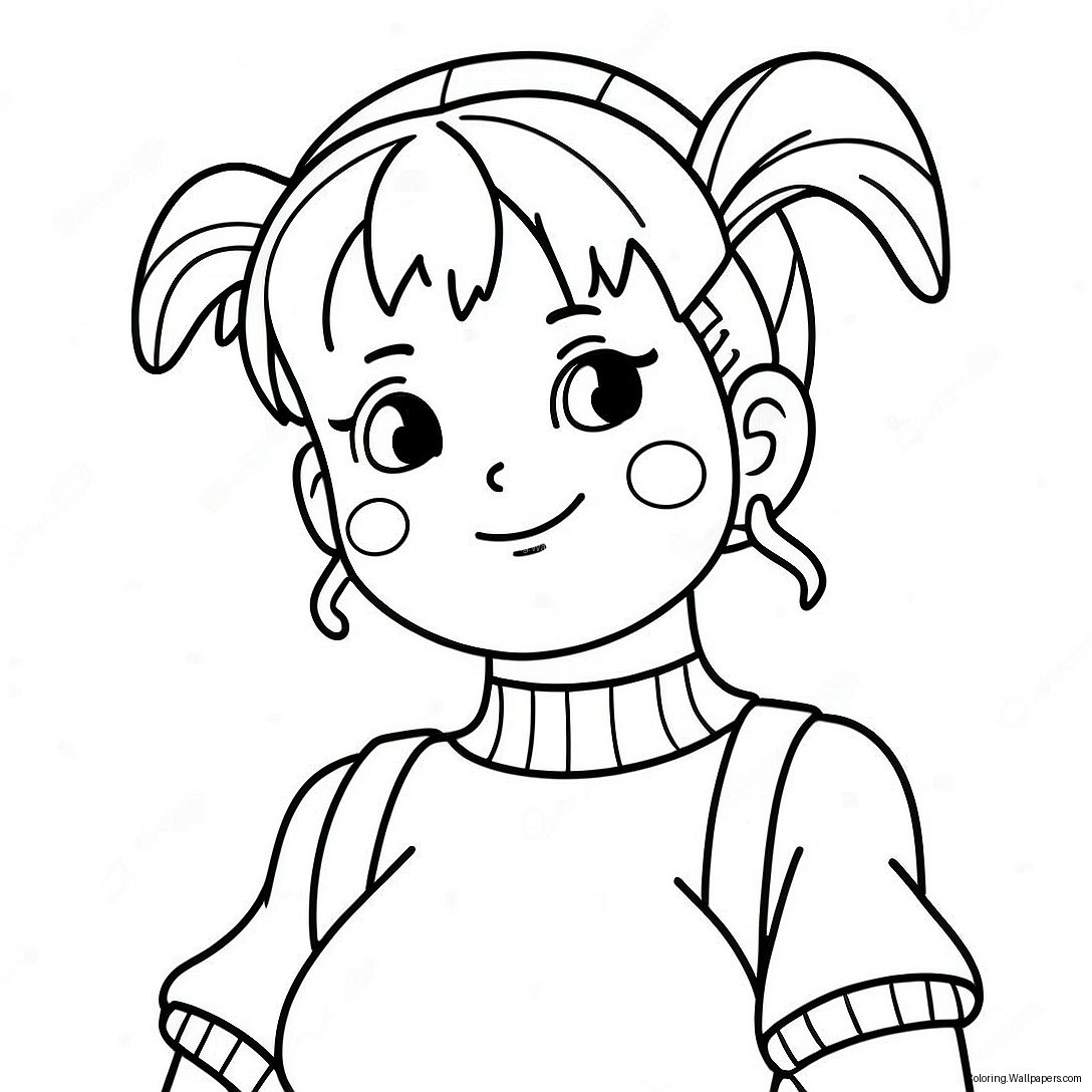 Página Para Colorir Bulma Fofa Em Roupa Casual 43628