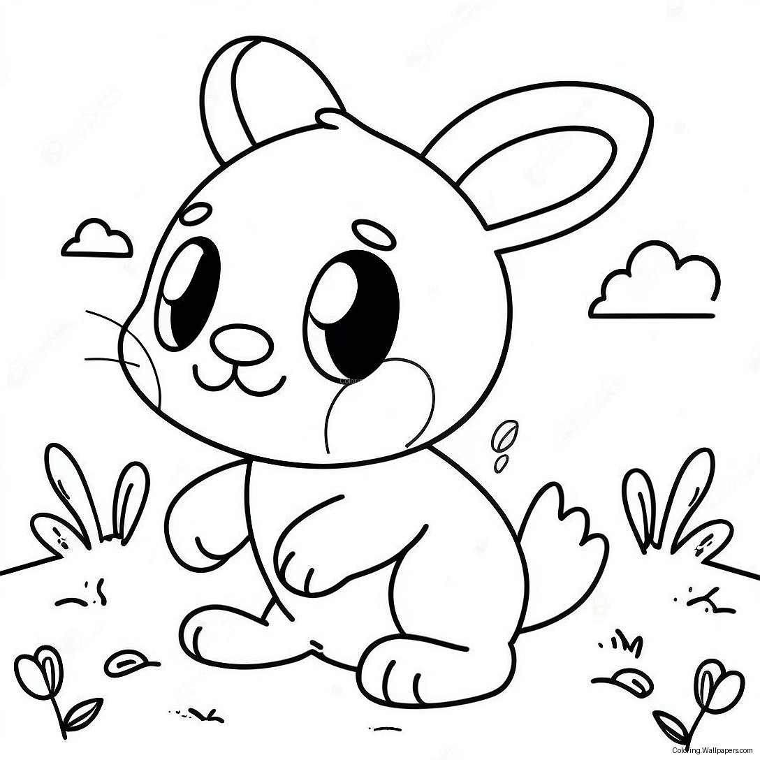 Cute Bunny Hop Coloring Page 30131