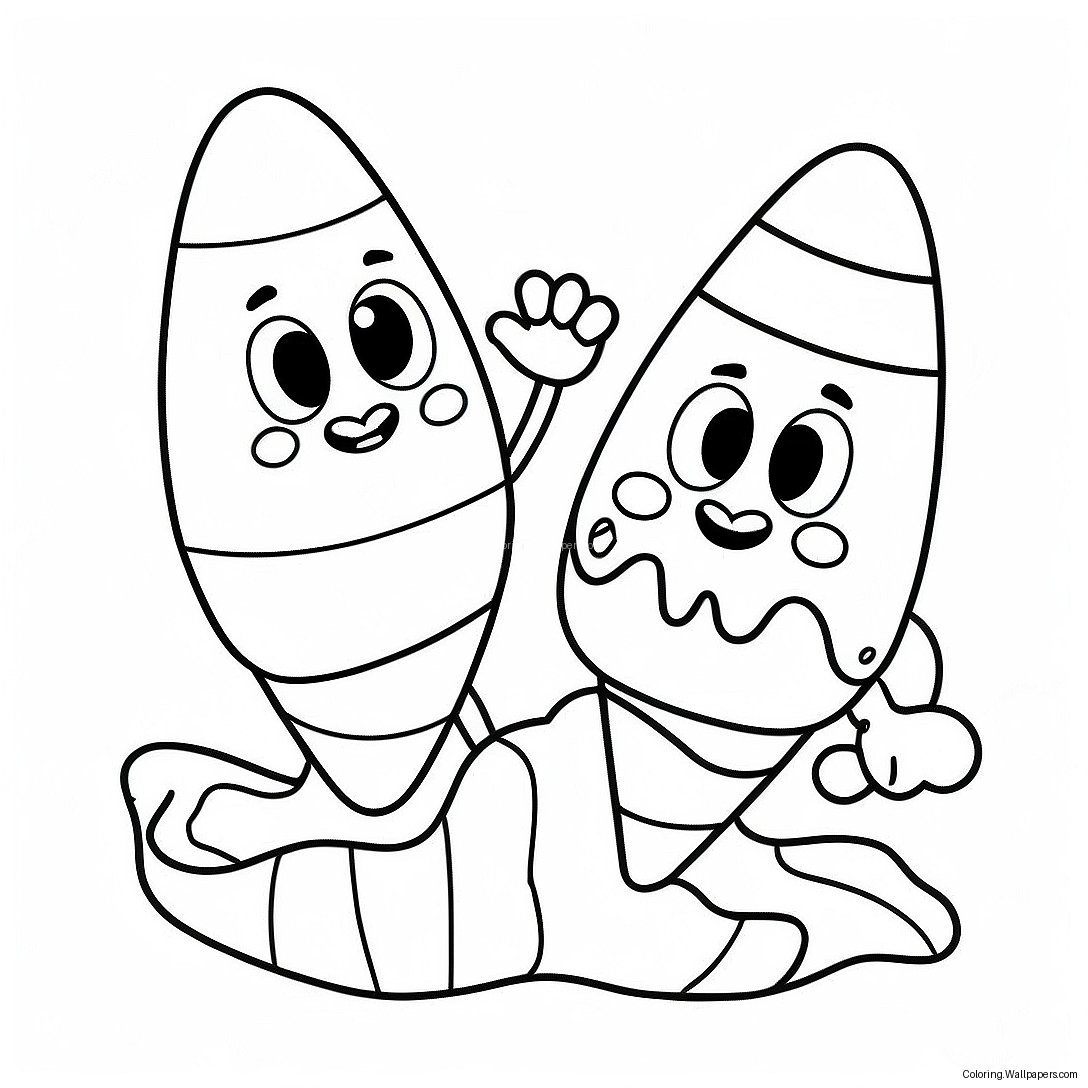 Schattige Candy Corn Personages Kleurplaat 11916