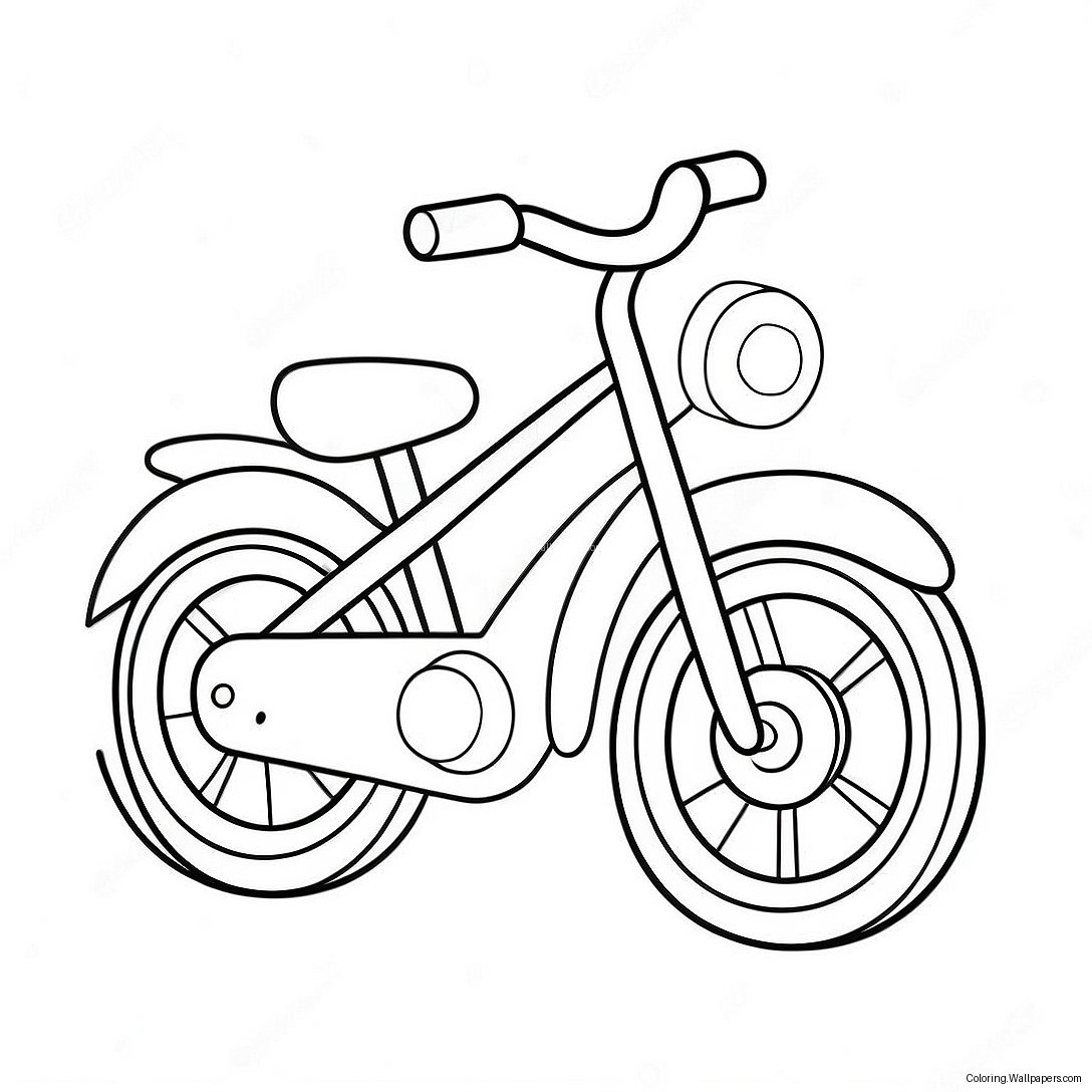 Página Para Colorir De Bicicleta De Desenho Animado Fofinha 2858