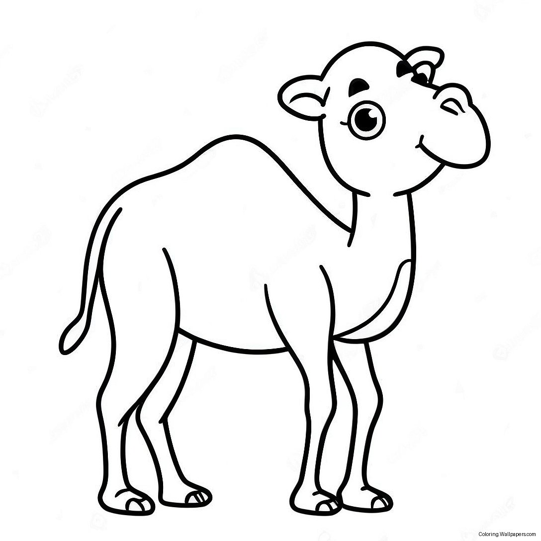 Cute Cartoon Camel Coloring Page 13930