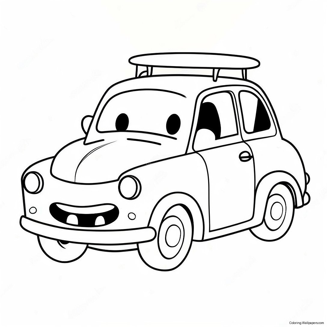 Niedliches Cartoon-Auto-Ausmalbild 13383