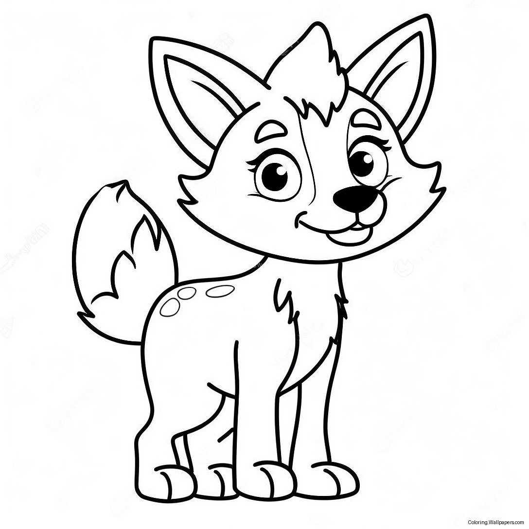 Cute Cartoon Coyote Coloring Page 16744